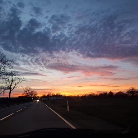 Sonnenuntergang, Herbst, Wolken